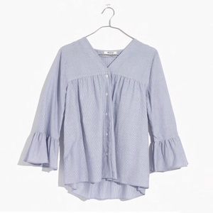 🖤MADEWELL Veranda bell-sleeve shirt in stripe